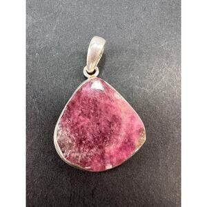 NEW Pink / Tri colored tourmaline sterling silver pendant 4.34 grams